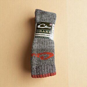 DRAKE Men's Merino Wool Blend Brown Orange Socks Size 9-13 NEW NWT